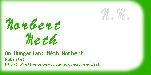 norbert meth business card